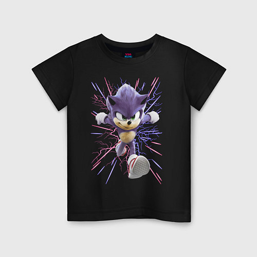 Детская футболка Sonic is running / Черный – фото 1