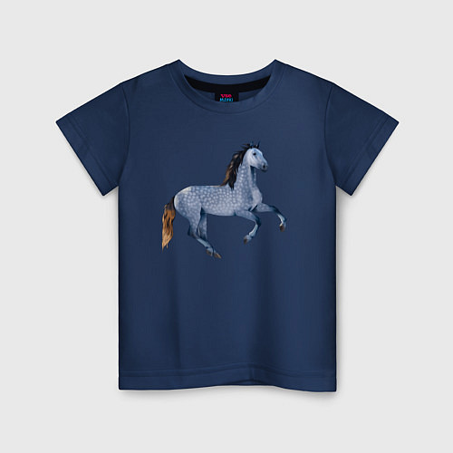 Детская футболка Андалузская лошадь / Тёмно-синий – фото 1