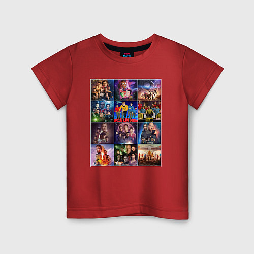 Детская футболка Звездный путь посторы / Красный – фото 1