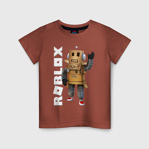 Детская футболка Робот из Роблокс / Кирпичный – фото 1