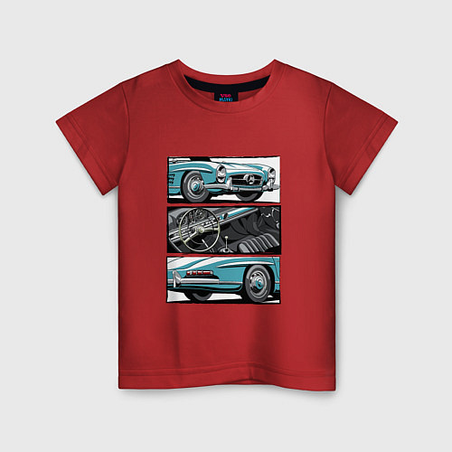 Детская футболка Mercedes-Benz 300SL Roadster V1 / Красный – фото 1