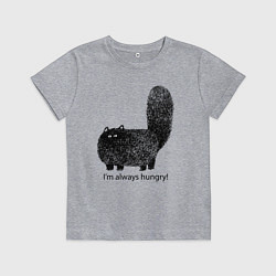 Детская футболка Кот, который всегда голодный - мем