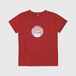 Футболка хлопковая детская Котик - мне все равно, цвет: красный