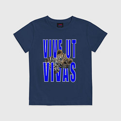 Футболка хлопковая детская Vive ut vivas, цвет: тёмно-синий