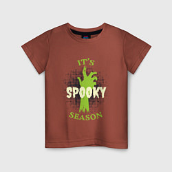 Футболка хлопковая детская Its spooky season, цвет: кирпичный