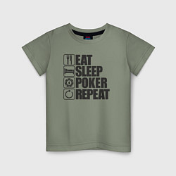 Детская футболка Eat, sleep, poker, repeat