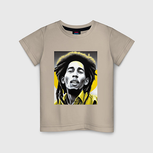 Детская футболка Bob Marley Digital Art / Миндальный – фото 1