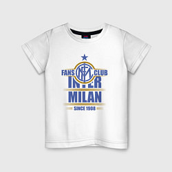 Футболка хлопковая детская Inter Milan fans club, цвет: белый