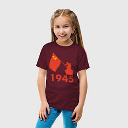 Футболка хлопковая детская 1945, цвет: меланж-бордовый — фото 2