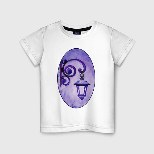 Детская футболка Фиолетовый фонарь в рамке / Белый – фото 1