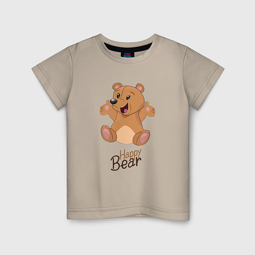 Детская футболка Bear happy / Миндальный – фото 1