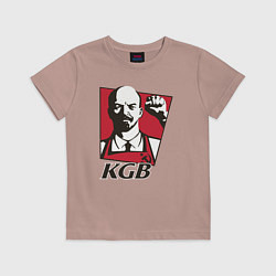 Футболка хлопковая детская KGB Lenin, цвет: пыльно-розовый