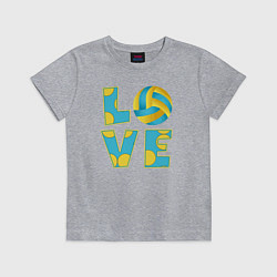 Футболка хлопковая детская Volleyball love, цвет: меланж