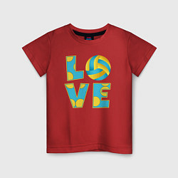 Футболка хлопковая детская Volleyball love, цвет: красный