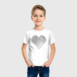 Футболка хлопковая детская Сердце с черными линиями, цвет: белый — фото 2