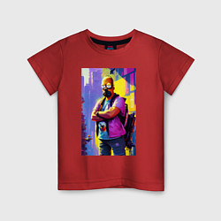 Футболка хлопковая детская Homer Simpson - city fantasy, цвет: красный