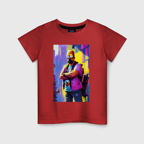 Детская футболка Homer Simpson - city fantasy / Красный – фото 1