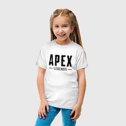 Футболка хлопковая детская Apex Legends логотип, цвет: белый — фото 2