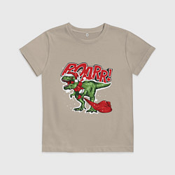 Футболка хлопковая детская Santa t rex gifts, цвет: миндальный
