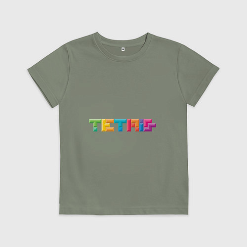 Детская футболка Тетрис надпись / Авокадо – фото 1