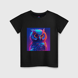 Детская футболка Яркая неоновая сова
