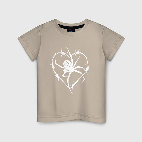 Детская футболка Spider love / Миндальный – фото 1