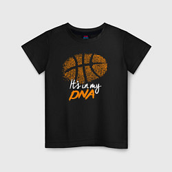 Футболка хлопковая детская Баскетбольный ДНК, цвет: черный