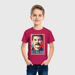 Футболка хлопковая детская Stalin USSR, цвет: маджента — фото 2