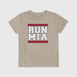 Футболка хлопковая детская Run Miami Heat, цвет: миндальный