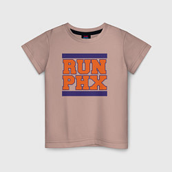 Футболка хлопковая детская Run Phoenix Suns, цвет: пыльно-розовый