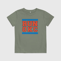 Футболка хлопковая детская Run Oklahoma City Thunder, цвет: авокадо