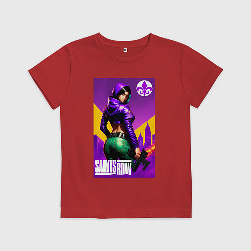 Детская футболка Saints Row - fantasy character - cool girl / Красный – фото 1