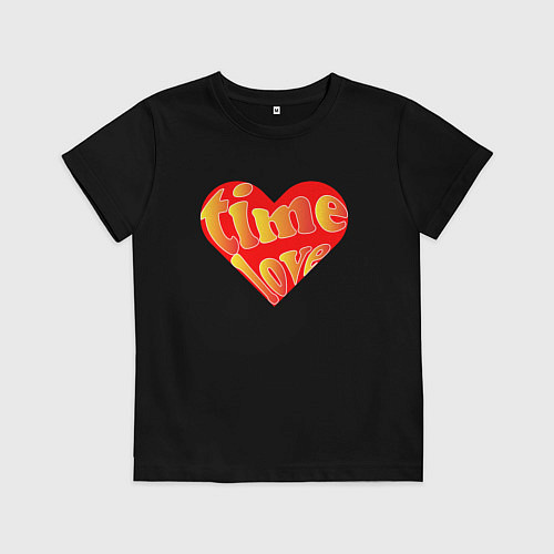 Детская футболка Милое сердечко / Черный – фото 1