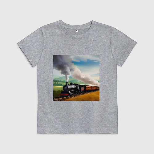 Детская футболка Ретро поезд / Меланж – фото 1