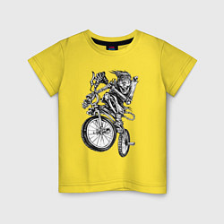 Футболка хлопковая детская Extreme bones BMX, цвет: желтый