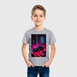 Футболка хлопковая детская KITT auto - неон, цвет: меланж — фото 2
