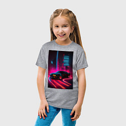 Футболка хлопковая детская KITT auto - неон, цвет: меланж — фото 2