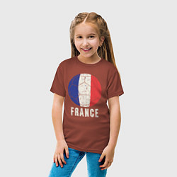 Футболка хлопковая детская Футбол Франции, цвет: кирпичный — фото 2