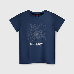 Футболка хлопковая детская Moscow map, цвет: тёмно-синий