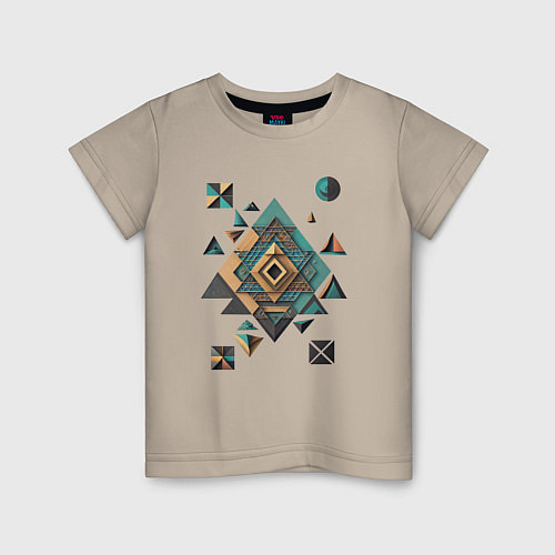 Детская футболка Геометрия ромба / Миндальный – фото 1