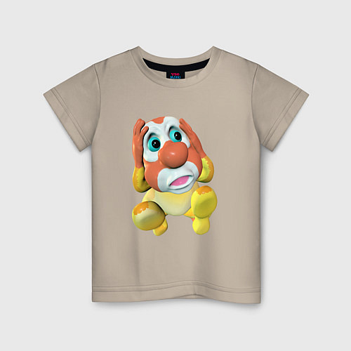 Детская футболка Клоун Клоша / Миндальный – фото 1