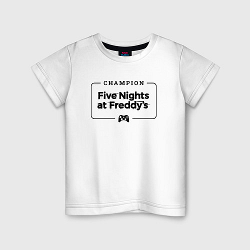 Детская футболка FNAF gaming champion: рамка с лого и джойстиком / Белый – фото 1