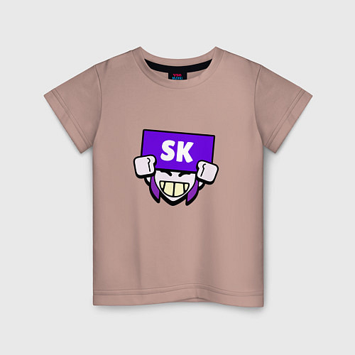 Детская футболка Значок болельщика SK Brawl Stars / Пыльно-розовый – фото 1