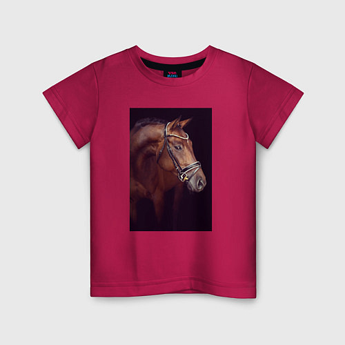 Детская футболка Лошадь во всей красе / Маджента – фото 1