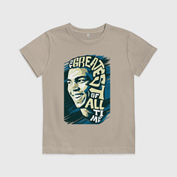 Футболка хлопковая детская Muhammad Ali autograph, цвет: миндальный