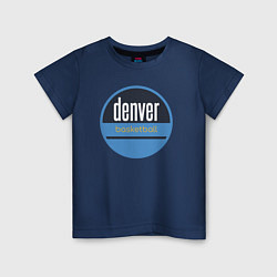 Футболка хлопковая детская Denver Nuggets basketball, цвет: тёмно-синий