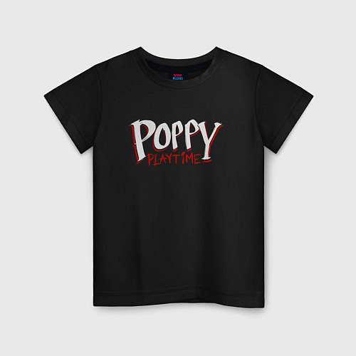 Детская футболка Poppy Playtime лого / Черный – фото 1
