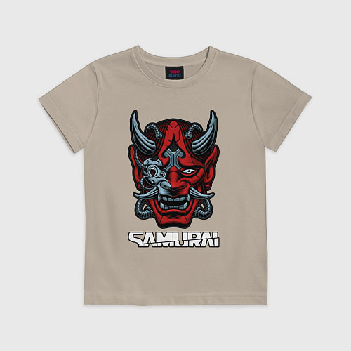 Детская футболка Samurai mask / Миндальный – фото 1