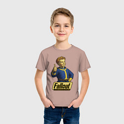 Футболка хлопковая детская Real vault boy, цвет: пыльно-розовый — фото 2