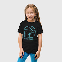 Футболка хлопковая детская Denver basket, цвет: черный — фото 2